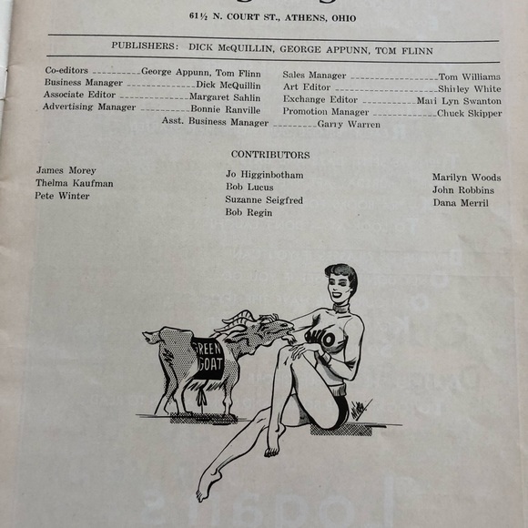 VINTAGE 3 OHIO UNIVERSITY THE GREEN GOAT MAGAZINE REEMERGENCE 1954 1955 - Picture 4 of 16